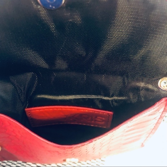 KRIS Meg Ruby Red Snake Crossbody Bag - Picture 4 of 4